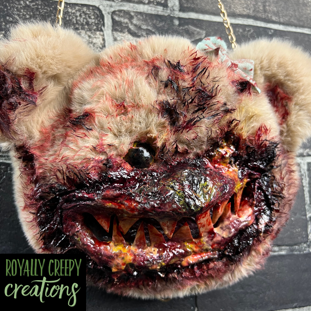 Creepy teddy bear with 2024 teeth